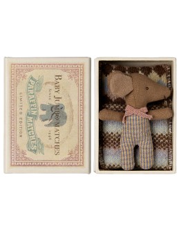 MAILEG - Sleepy wakey baby mouse in matchbox - Rose