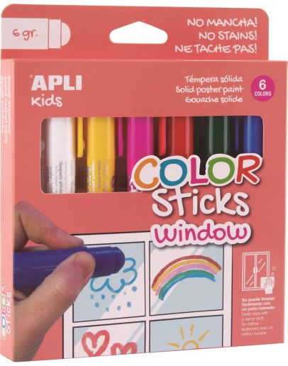 APLI - Color stick voor raam 6 kleuren