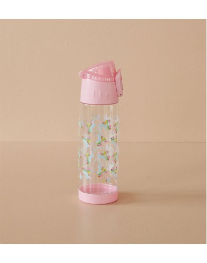 RICE - Drinkfles Plastic - Zacht roze - Skate Print