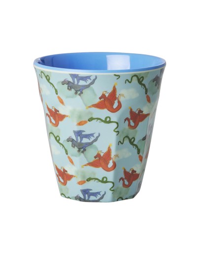 RICE - Medium Melamine Beker - Blue - Dragon Print