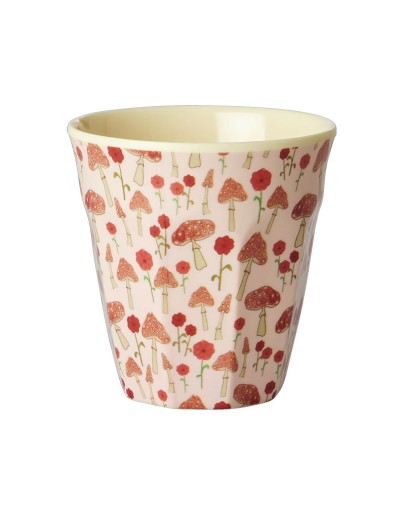 RICE - Medium Melamine Beker -  Pink - Happy Forest Print