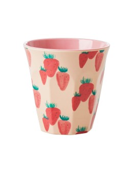 RICE - Medium Melamine Beker - Strawberry print