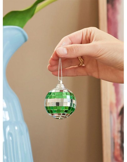 RICE - Small Round Disco Ball - Dark Green