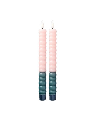 RICE - LED Candle - Soft Pink - 2-pack