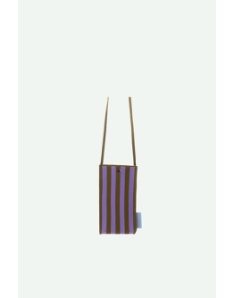 STICKY SIS CLUB - Phone pouch | knitted stripes | sunset lilac + costa green