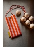 STICKY SIS CLUB - Phone pouch | knitted stripes | dolce pink + arancia orange