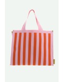 STICKY SIS CLUB - Shopper | knitted stripes | dolce pink + arancia orange