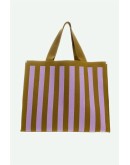 STICKY SIS CLUB - Shopper | knitted stripes | sunset lilac + costa green