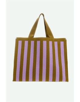 STICKY SIS CLUB - Shopper | knitted stripes | sunset lilac + costa green