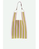 STICKY SIS CLUB - market bag | knitted stripes | dolce pink + lemon leaf