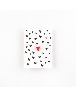 STUDIO FLASH - Letterpress card & pin - Lots of hearts