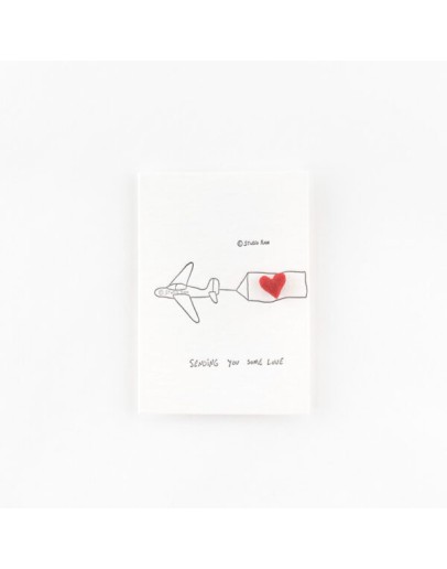 STUDIO FLASH - Letterpress card & pin - Airplane