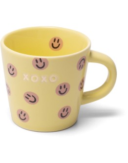 VONDELS - Espresso kopje Smileys XOXO - yellow 80 ml