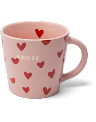 VONDELS - Cappuccinokop Hearts AMORE - Pink 250 ml