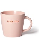 VONDELS - Cappuccinokop LOVE YOU - Roze 250 ml